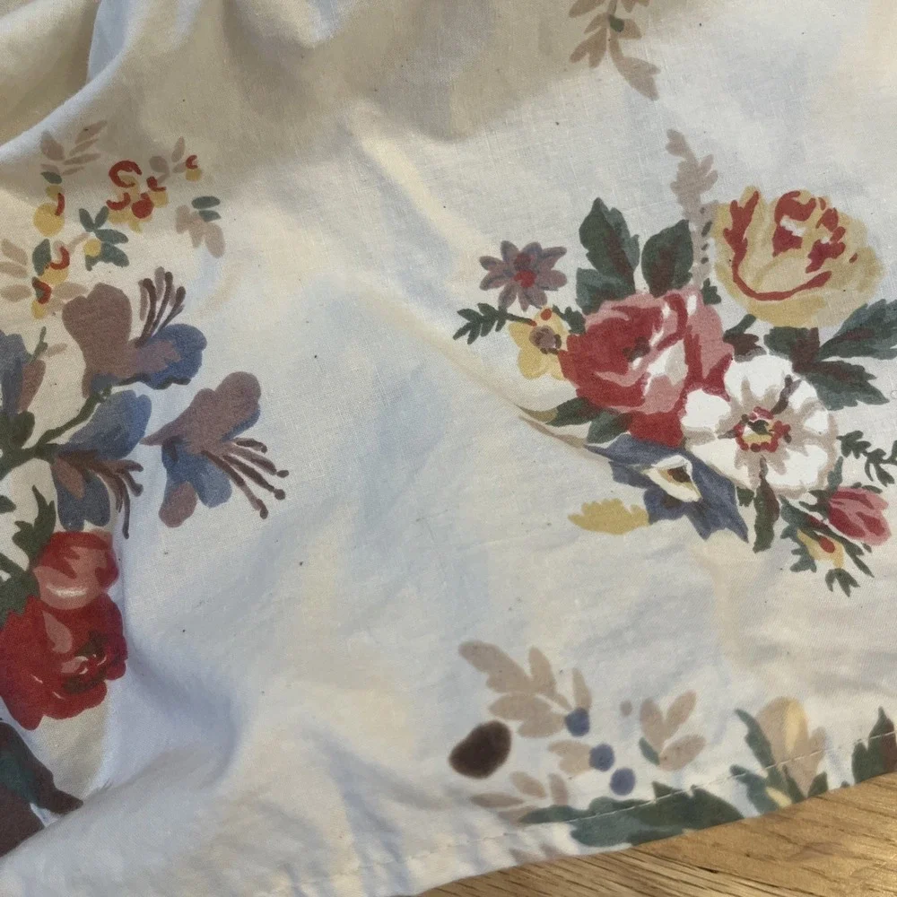 Vintage Ralph Lauren Dylan's Grove Twin Bed Skirt Floral Flags Dust Ruffle